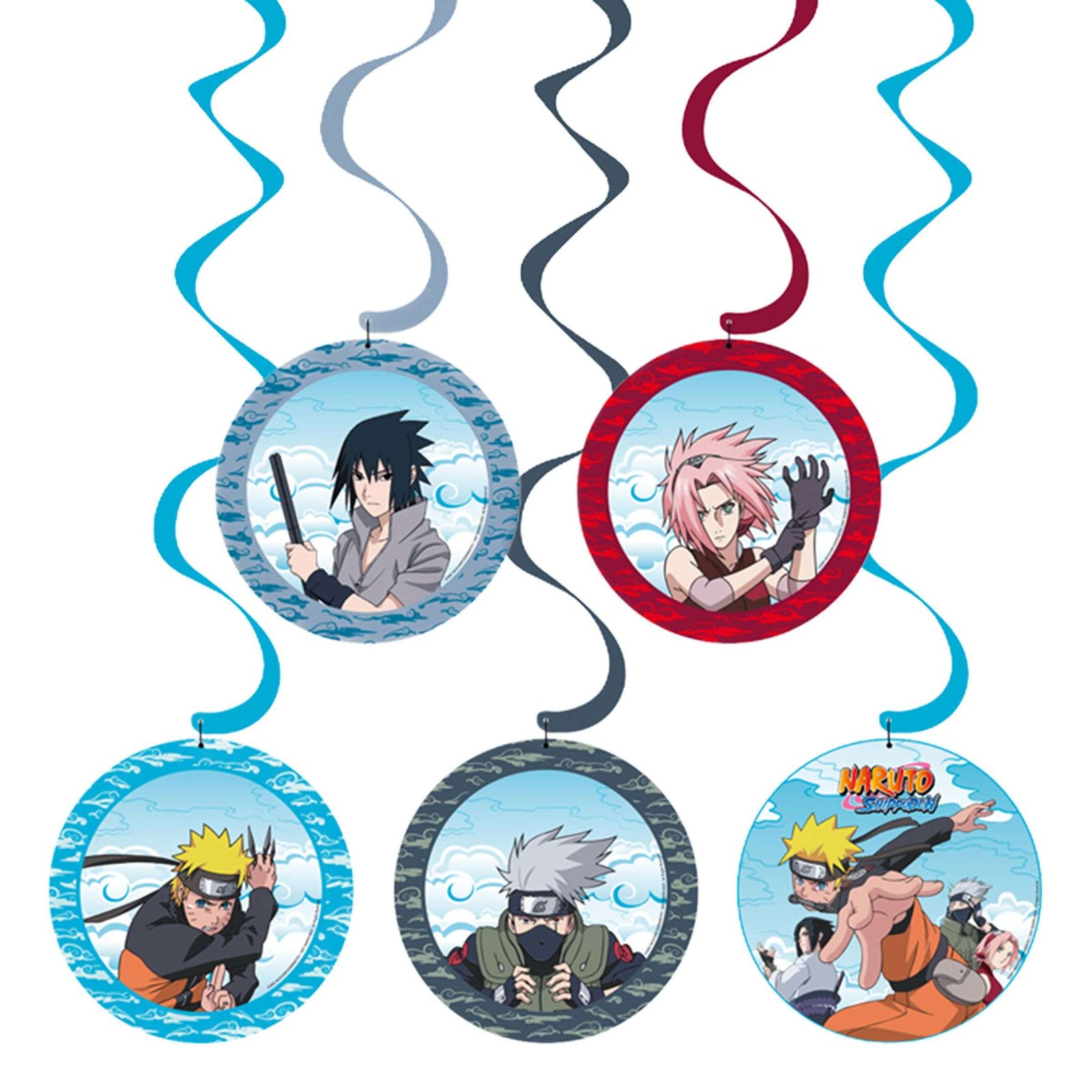 Naruto Shippuden Swirls -koristeet - 5-pakkaus