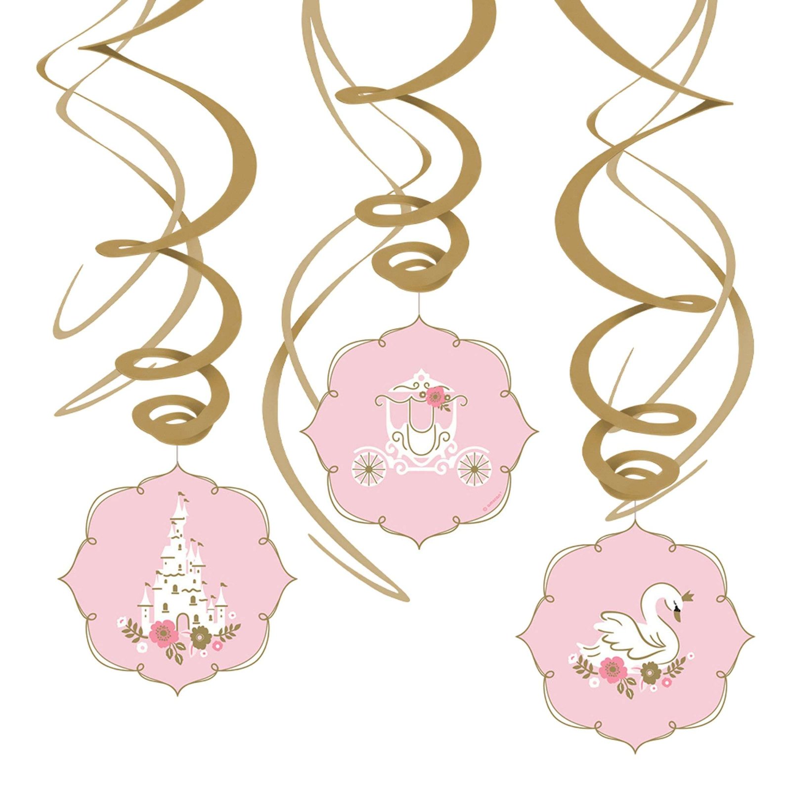 Swirls Princess Roikkuvat Koristeet - 6-pakkaus