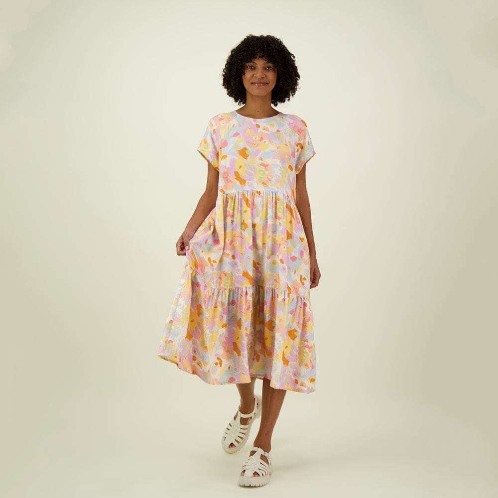 Tahiti Tiered Midi Dress -Mekko - L