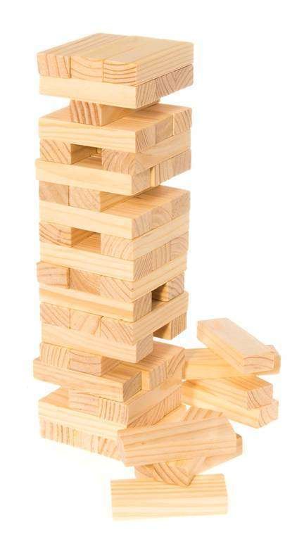 Huojuva Torni / Jenga Peli, 48 Puupalikkaa