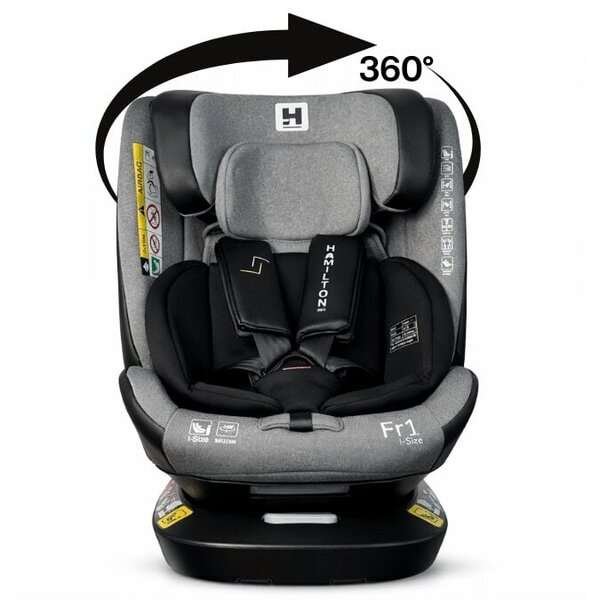 Automobiiliturvaistuin HAMILTON 360º FR01 i-size 0-36 kg Vaaleanharmaa
