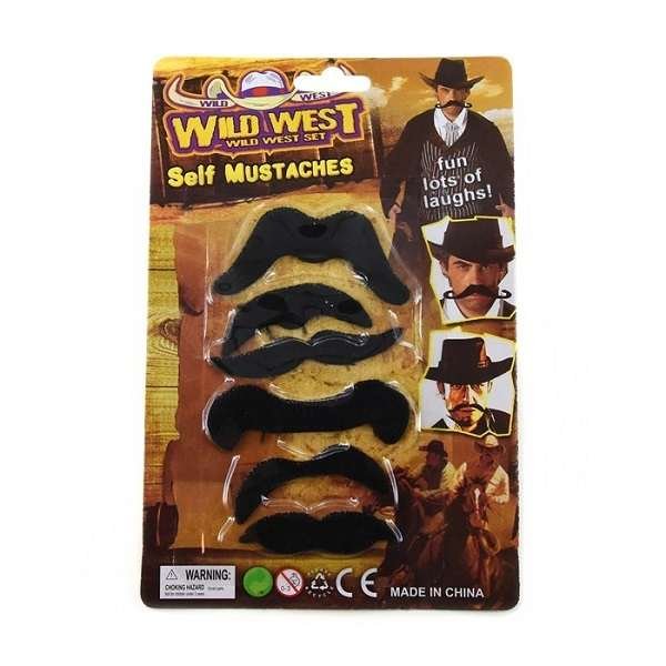 vilda västern mustascher 6 st