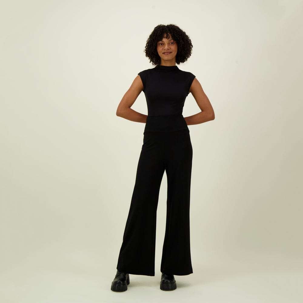 Wide Leg Trousers -Housut | Black - XS