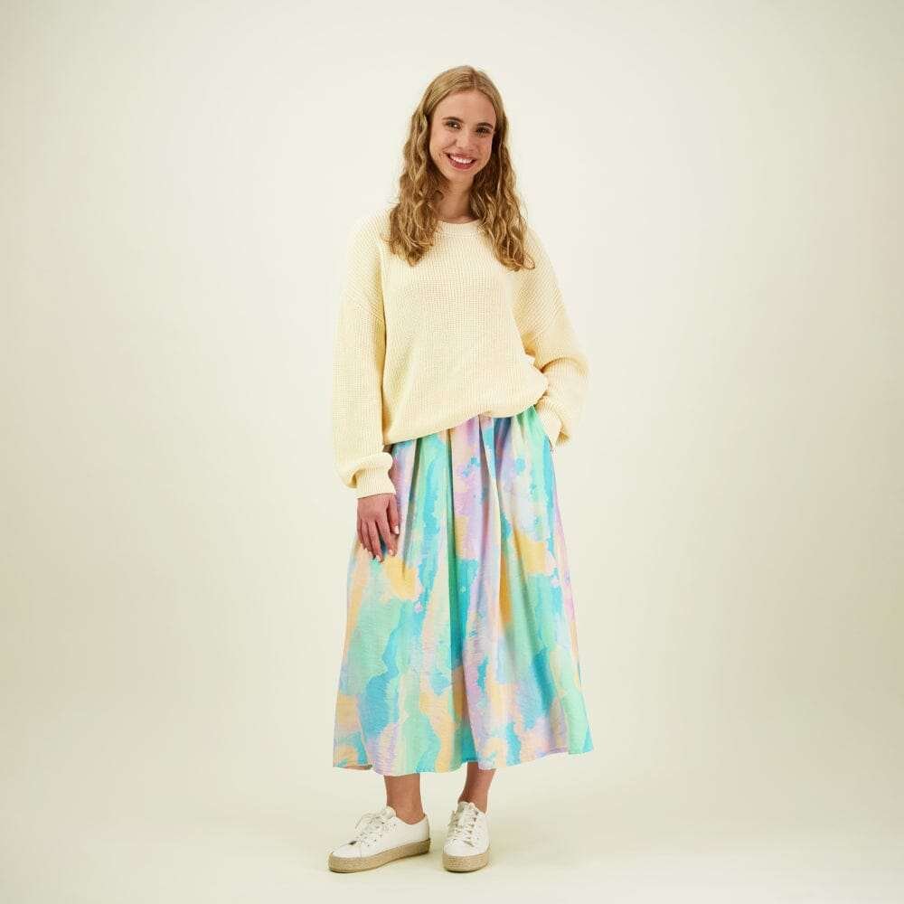 Cotton Knit Jumper -Neulepaita |  Milky - M/L