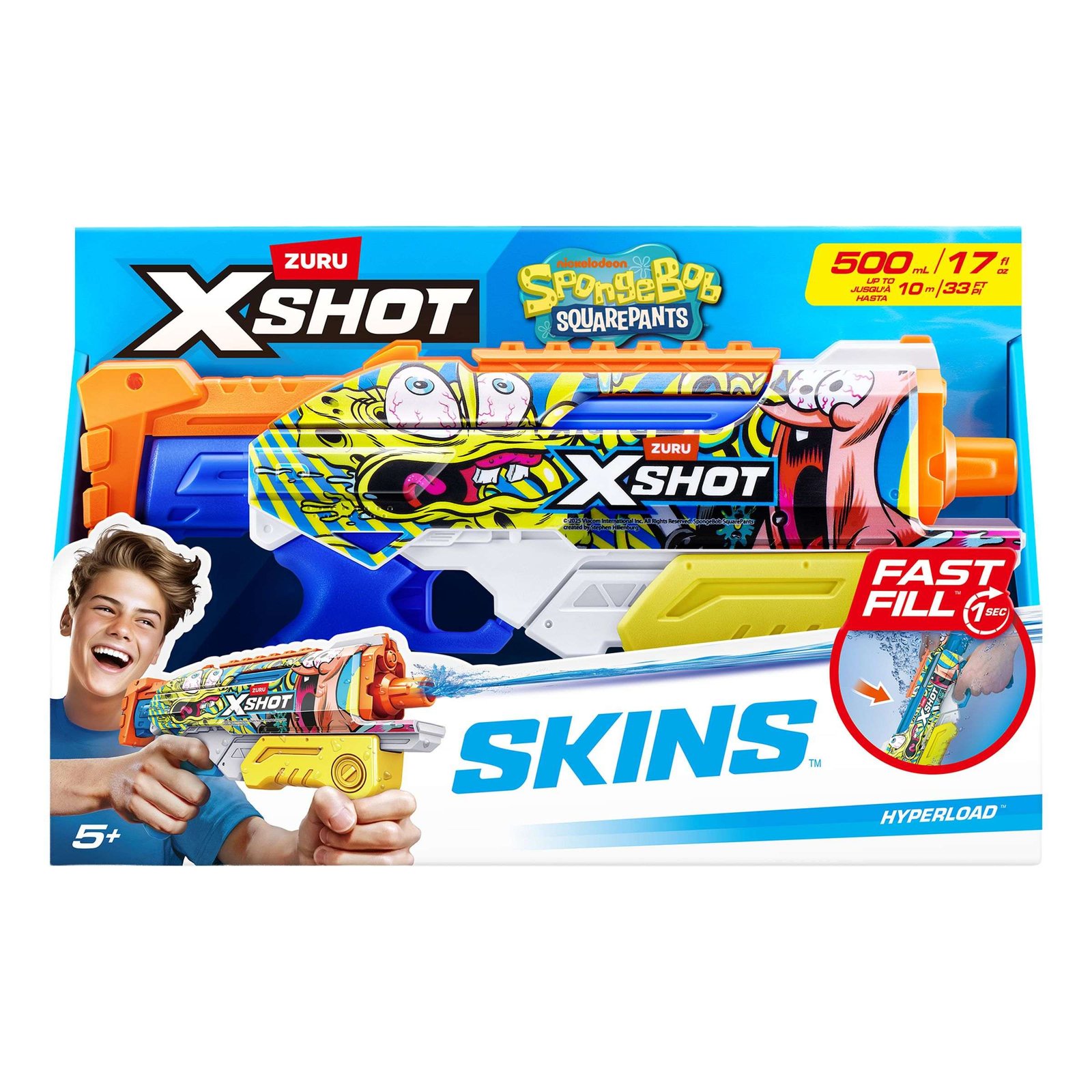 X-Shot Water SpongeBob Hyperload Water Blaster Vesisuihkuase