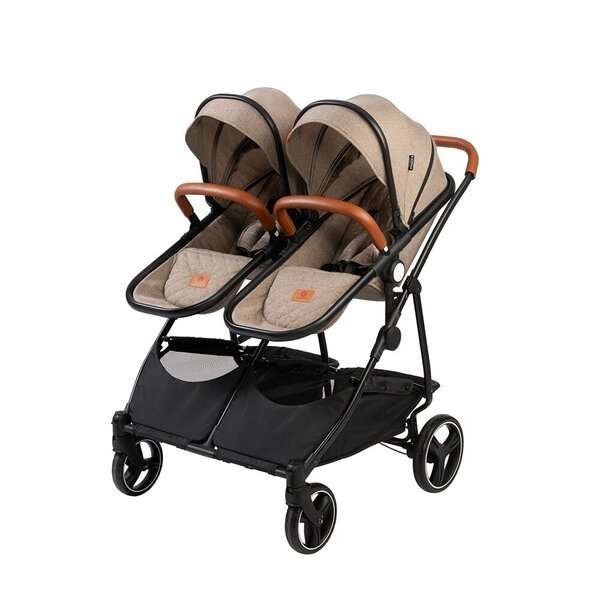 Yleiskäyttöiset lastenvaunut kaksosille BabyTrold Sibbi, Duo sand