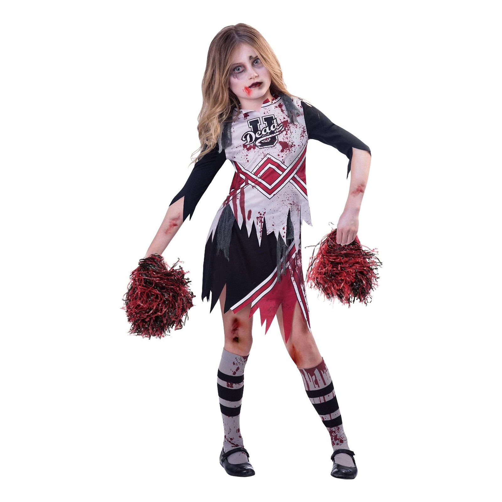 Zombie Cheerleader Lasten Naamiaisasu - Large