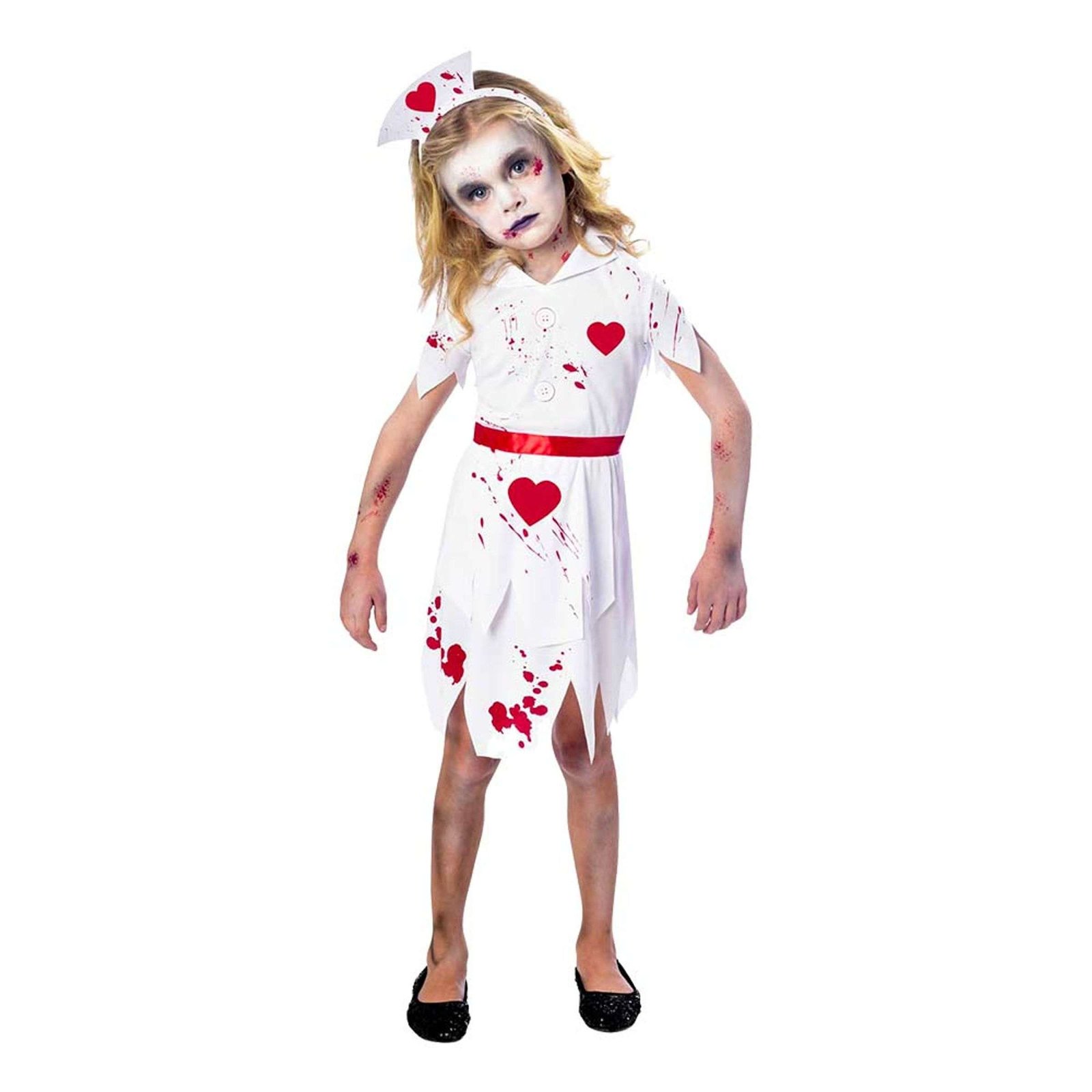 Zombi Sairaanhoitaja Lasten Naamiaisasu - Medium