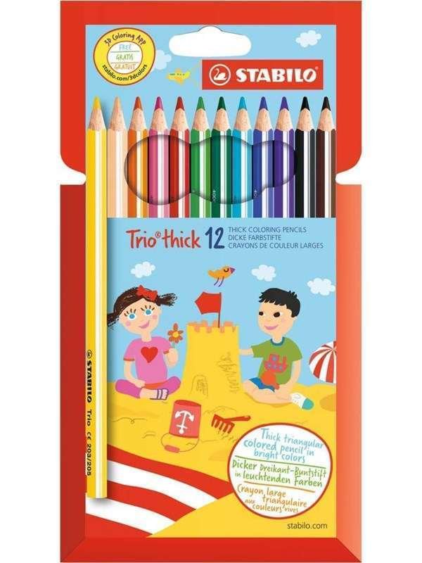 STABILO Trio thick wallet of 12 colored pencils