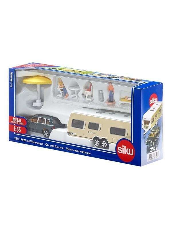 SIKU Siku 1:55 auto asuntovaunun kanssa