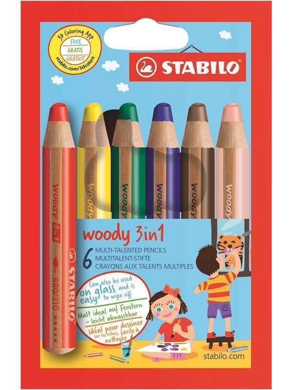 STABILO Woody 3 i 1 watercolor colored pencil and Vaha crayon in one