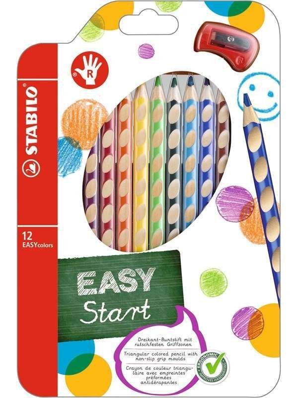 STABILO colored pencils EASYCOLOR R 12-STK ASS. For righthanded