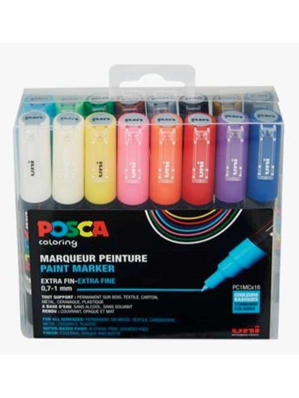 POSCA marker sæt PC-1M 16 ass. std. colors