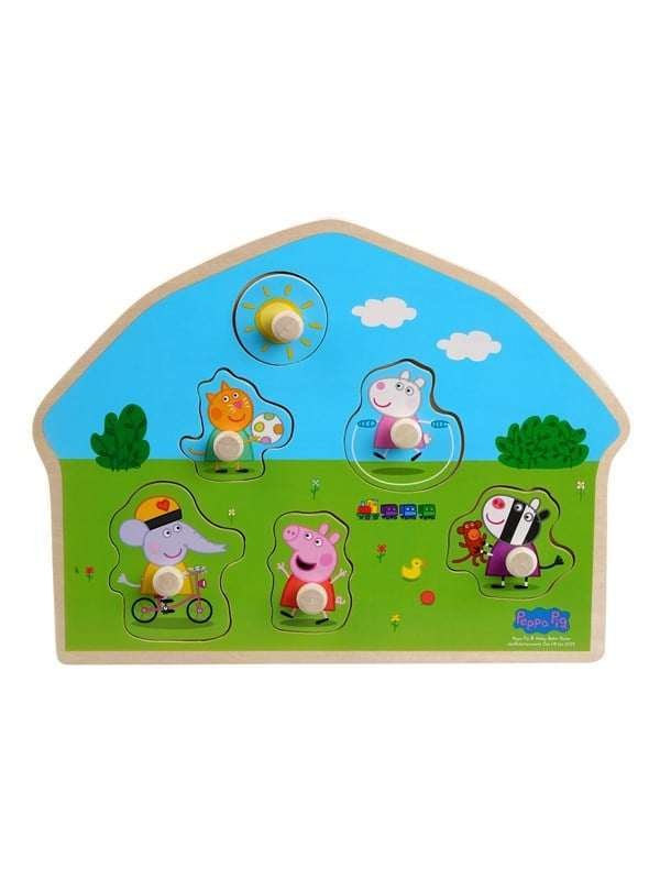 Barbo Toys Peppa Pig puinen nappipalapeli - Leiki