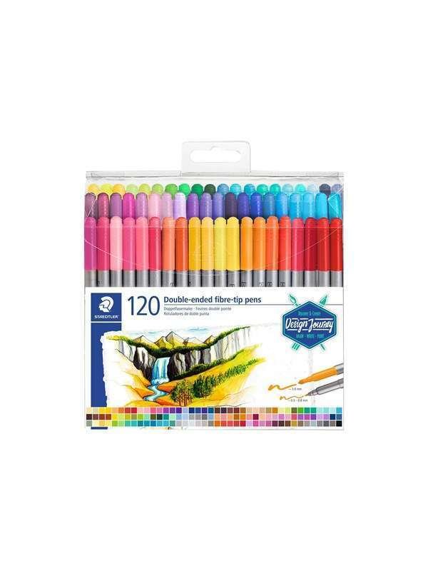 Staedtler Kaksipäiset kuitukärkikynät 120 kpl
