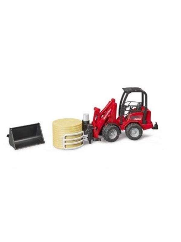 Bruder Schäffer Compact loader 2630 with bale gripper and 1 bale toy