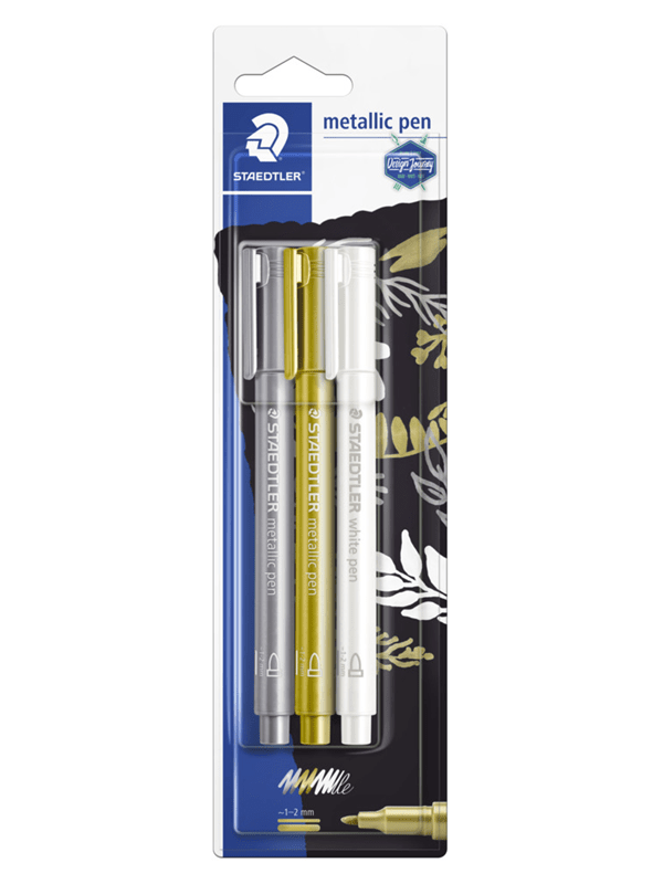 Staedtler Metal.pen gold.silver& Valkoinen pen BC