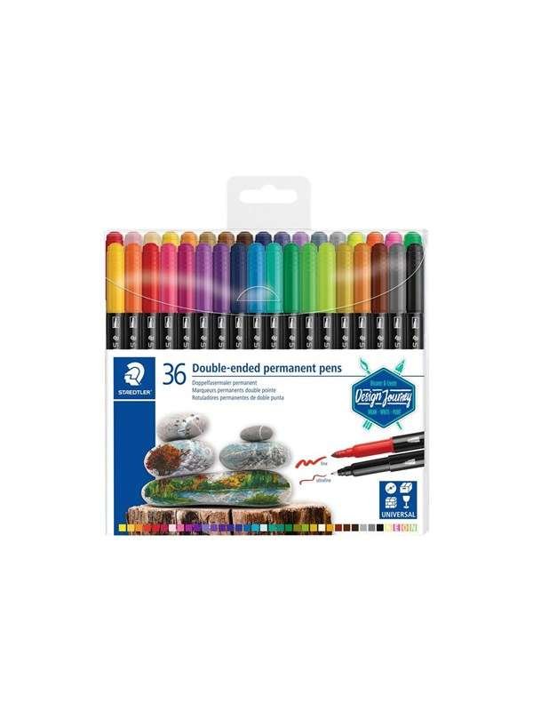 Staedtler Double-ended perm. - kaksikärkinen tussi 36 kpl