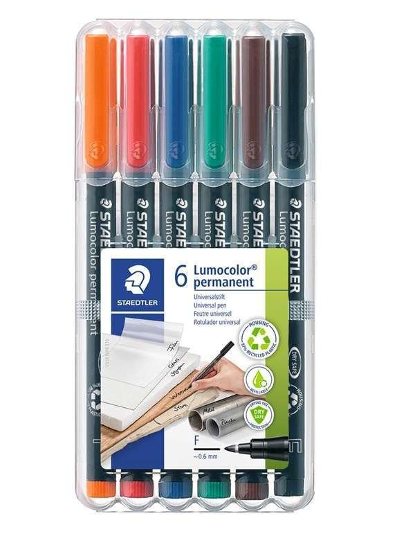 Staedtler Yleiskynä Lumocolor perm F 6 kpl