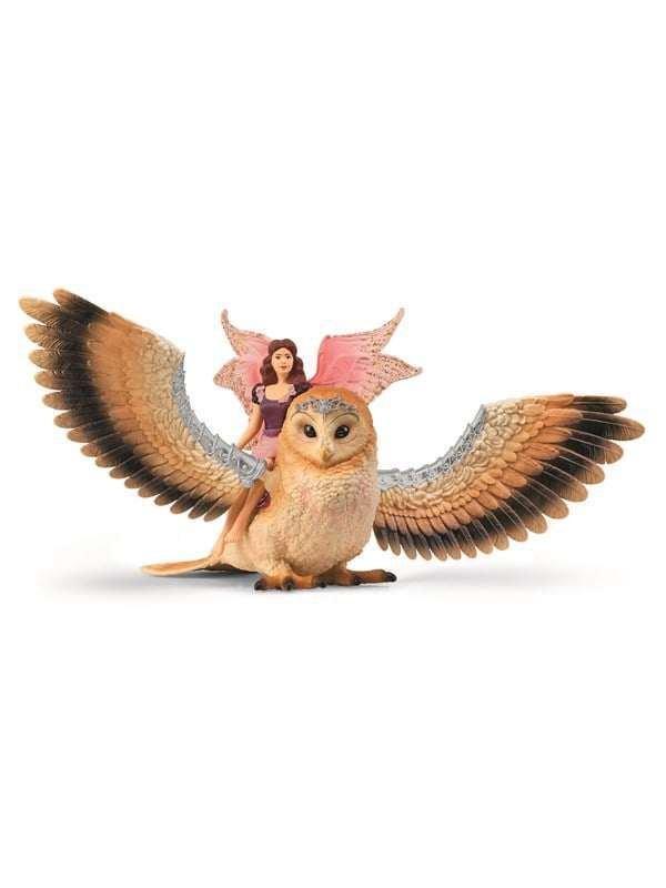 Schleich lentävä keiju Glam Owl V2:n selässä