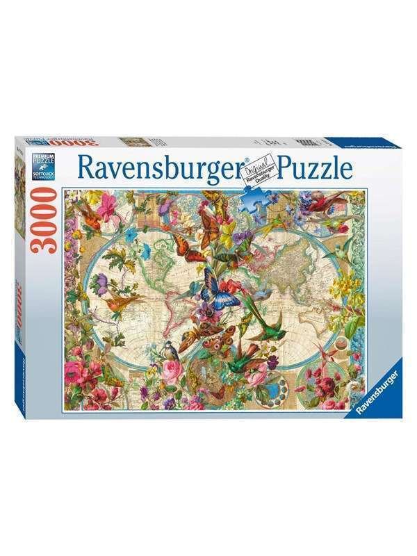 Ravensburger Kukka- ja eläinmaailman kartta 3000 palaa