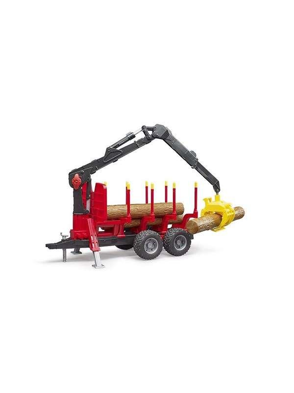 Bruder Forestry trailer with loading crane 4 trunks and grab