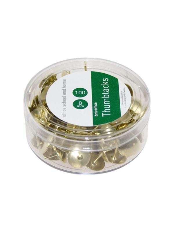 b.n.t/office Thumbtacks - 8 mm head Halkaisija - Kulta - pack of 100
