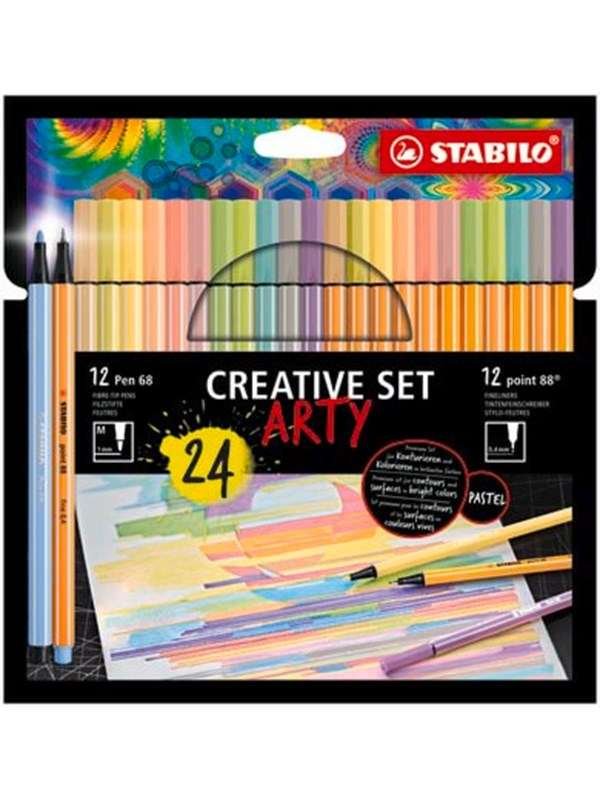 STABILO Pen 68/88 Arty cardboard box of 24 pens in 12 colors