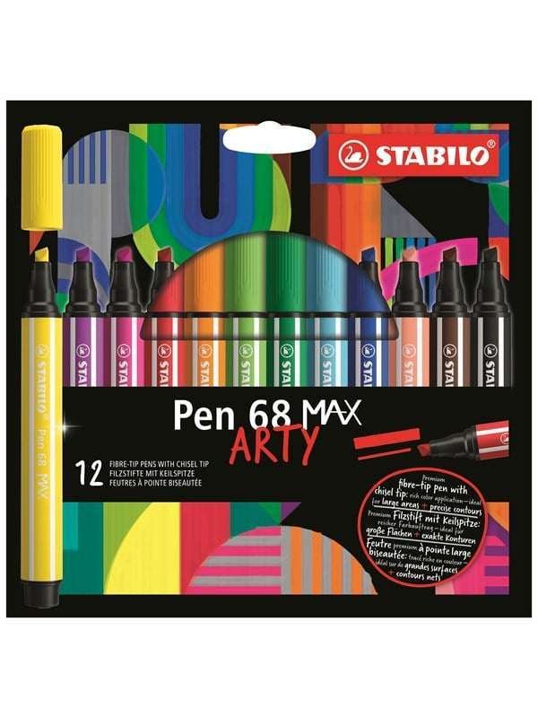STABILO Pen 68 Max Arty wallet of 12 pens
