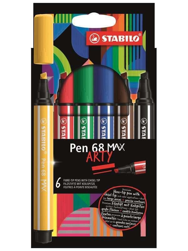 STABILO Pen 68 Max Arty wallet of 6 pens