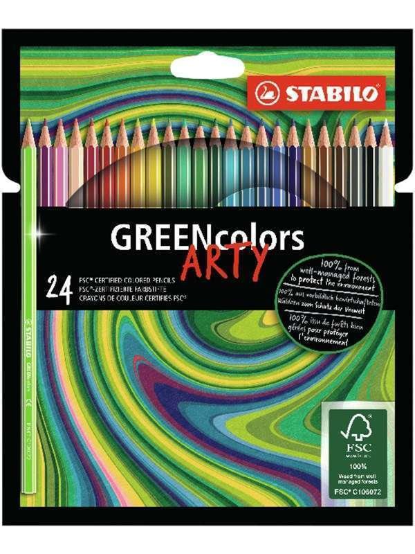 STABILO ® Arty GREENcolors FSC®-sertifioitu värikynäkotelo, jossa on 24 kynää.