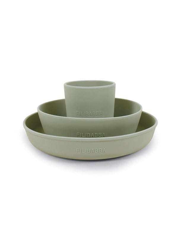Filibabba Silicone dinner set - Vihreä