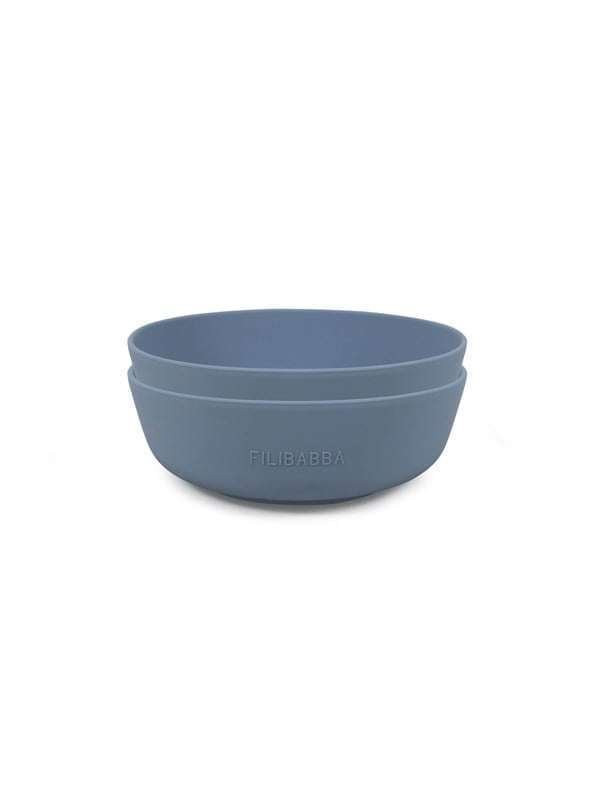 Filibabba Silicone bowl 2-pack - Powder Sininen