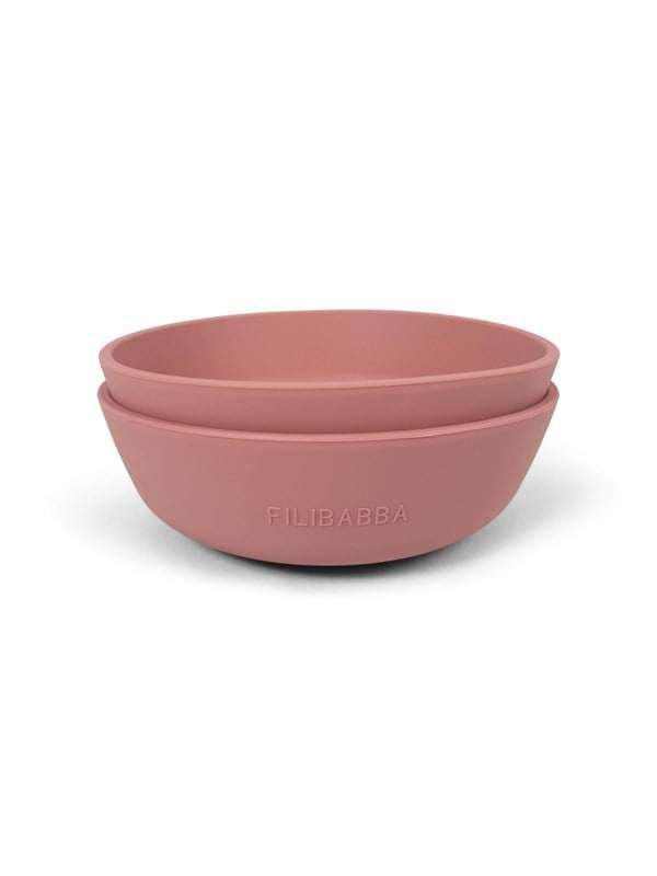 Filibabba Silikonikulho 2 kpl - Ruusu