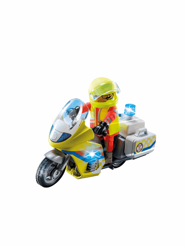 Playmobil Ensiapulääkärin moottoripyörä vilkkuvalolla