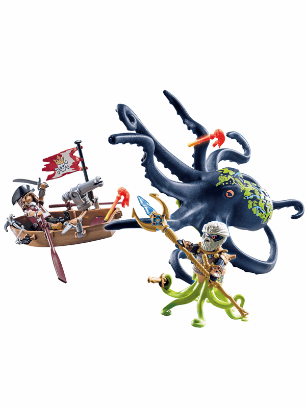 Playmobil Merirosvot - Taistelu jättiläismustekalan kanssa