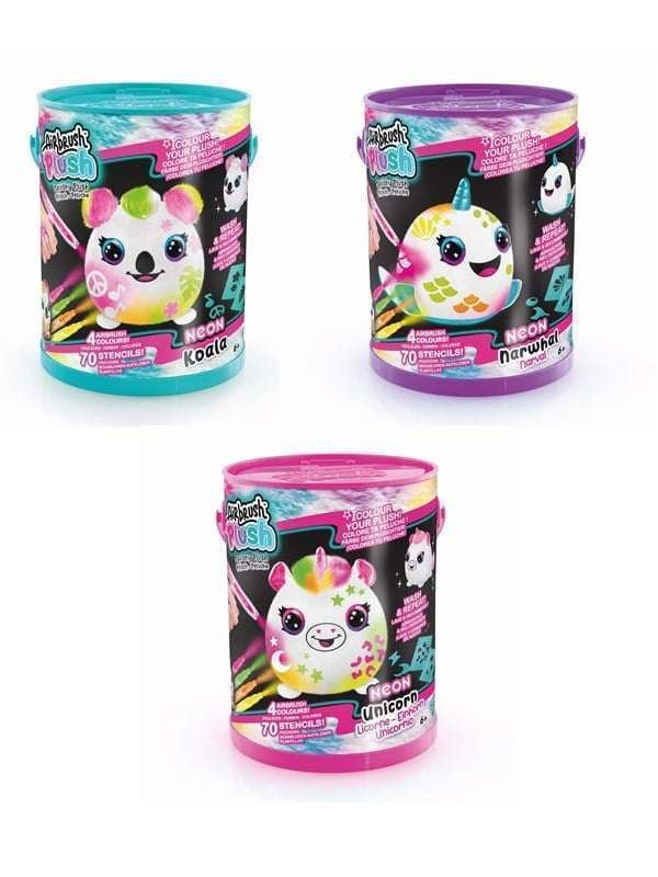 Airbrush Plush Neon Squish Pals Paint Can