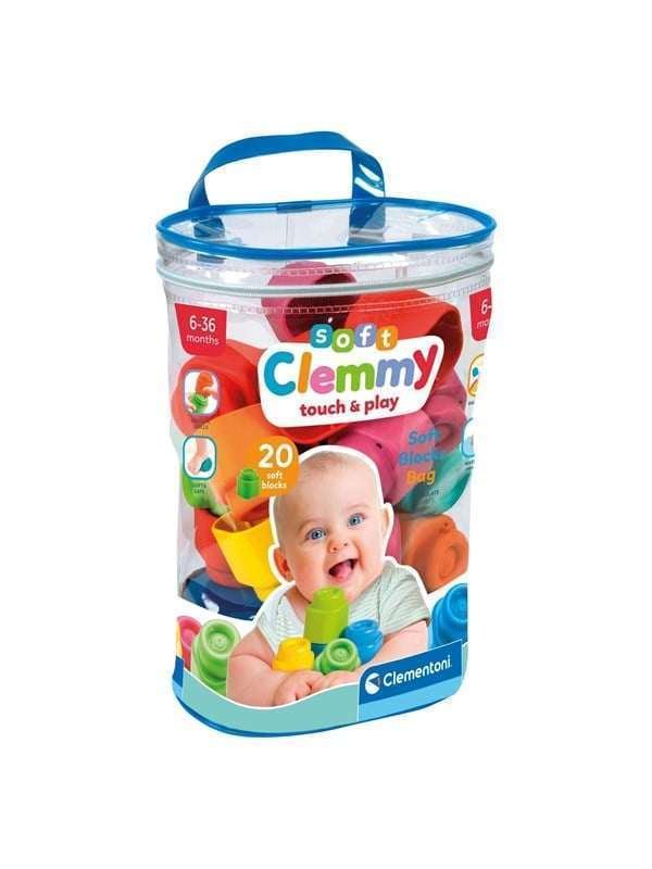 Clementoni Baby Soft Clemmy Blocks with Storage Bag 20pcs.