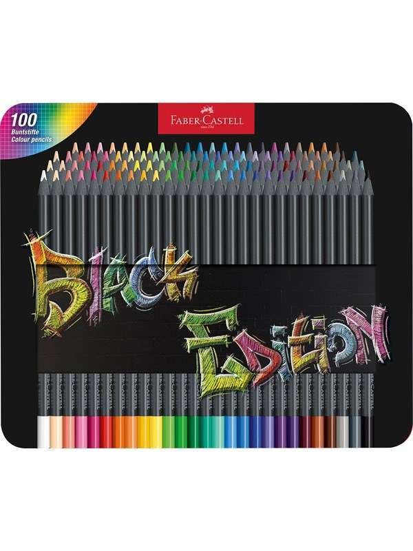 Faber-Castell Colour Pencils Black Edition tin 100x