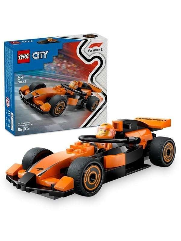 LEGO City 60442 F1®-kuljettaja ja McLaren-kilpa-auto