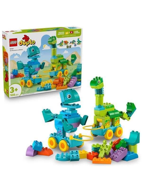 LEGO DUPLO 10451 Dinosauruksia pyörien päällä - 3 in 1 -setti