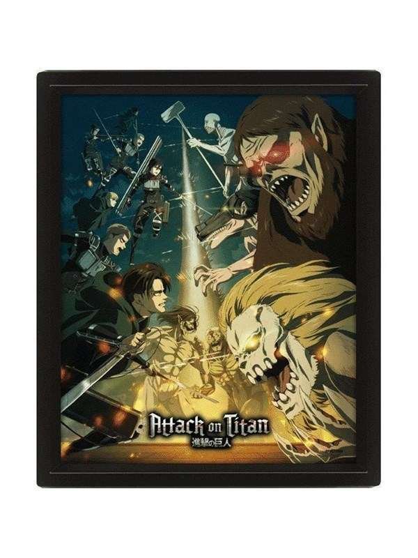 Pyramid - Attack on Titan (Season 4) Framed 3D Lenticular Print - Kuva