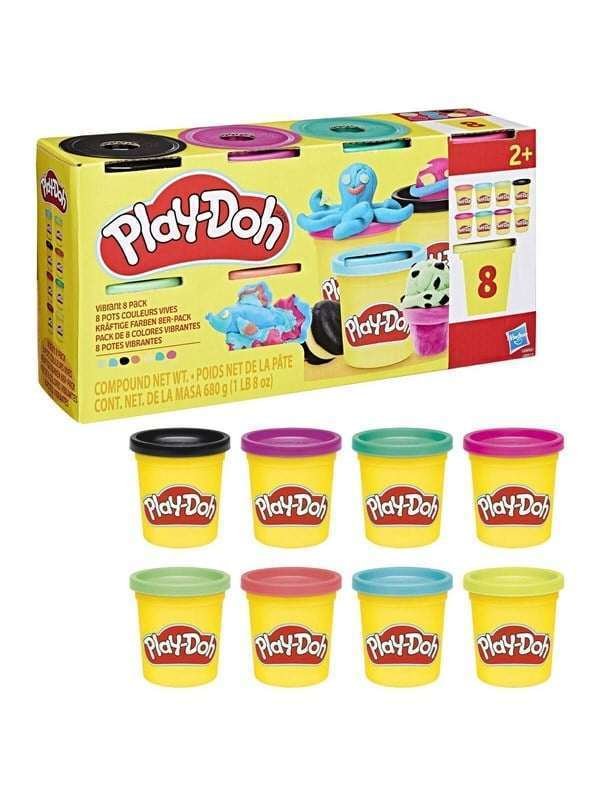 Play-Doh Vibrant 8 Pack Solid 680 g