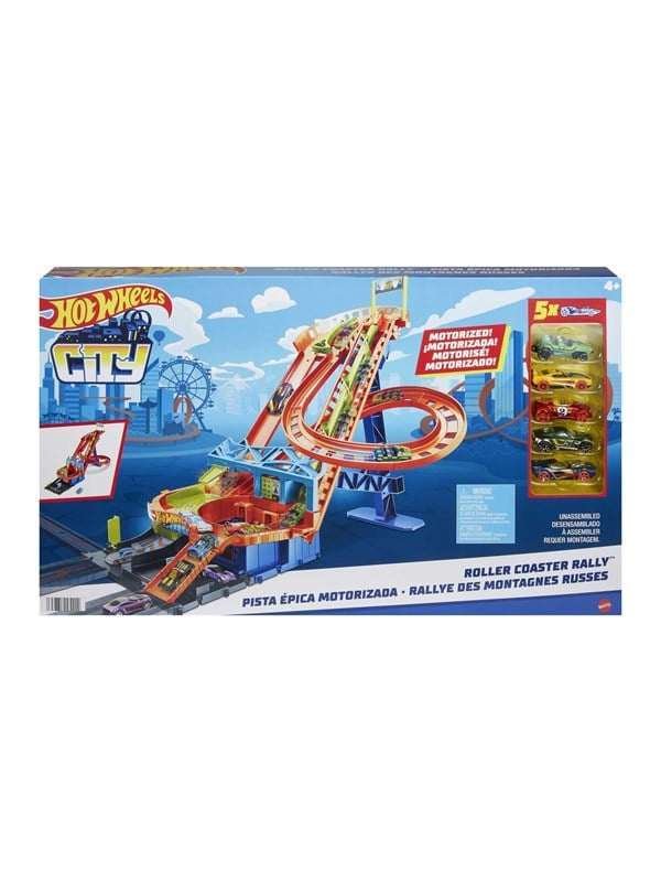 Hot Wheels City Roller Coaster Rally with 5 Cars