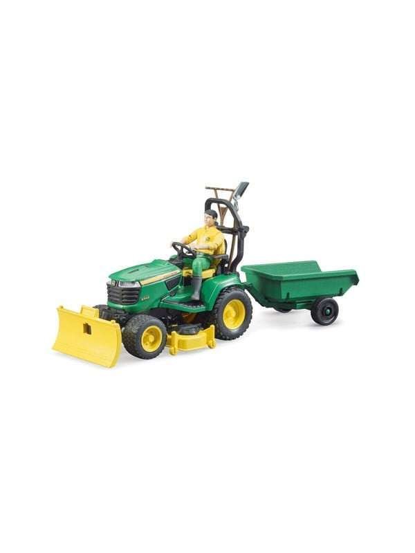 Bruder bworld John Deere -puutarhatraktori ja perävaunu