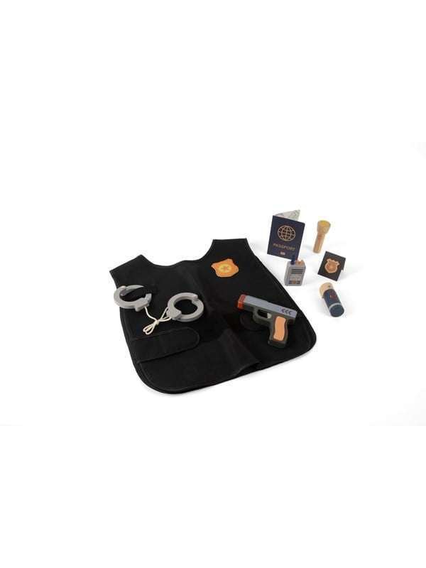 Dantoy Police set wood in giftbox 8 pcs