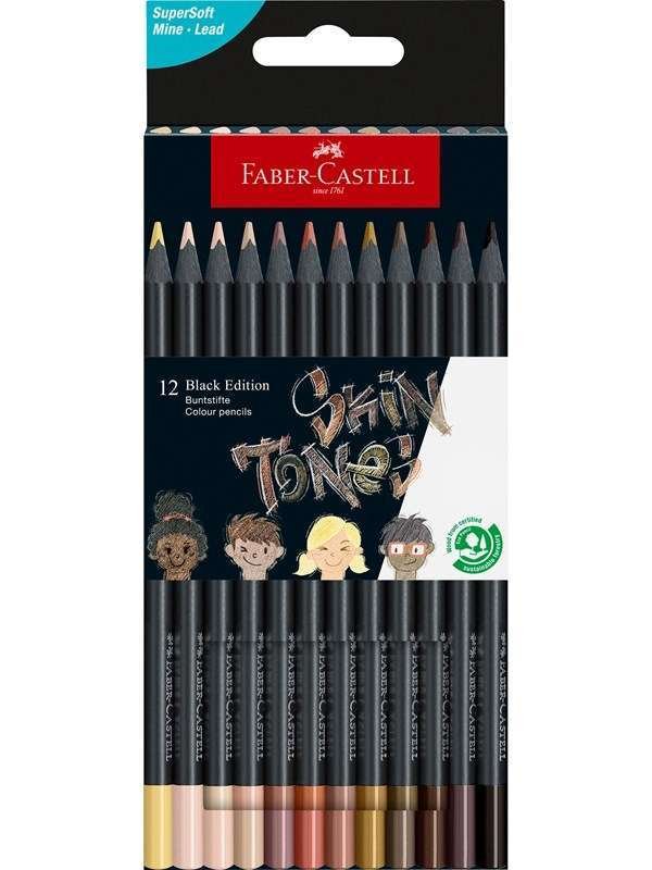 Faber-Castell Colour Pencils Black E. skin tones 12x