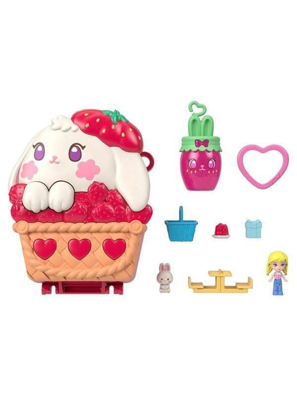 Polly Pocket Core Compact Strawberry Bunny Basket