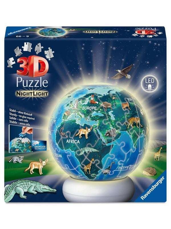 Ravensburger 3D Puzzle-Ball Nightlight The Earth by Night (72) 3D Palapeli