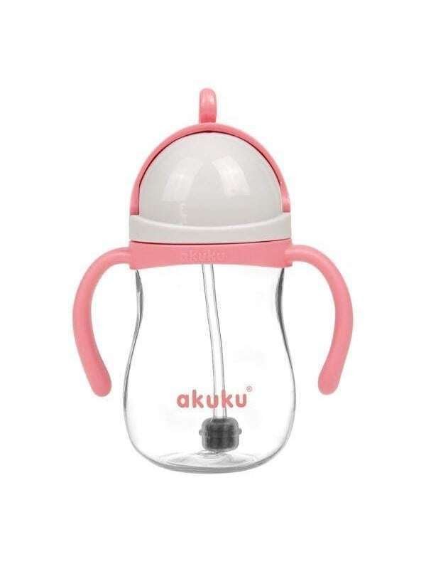 Akuku Non-spill cup with weighted straw PINK